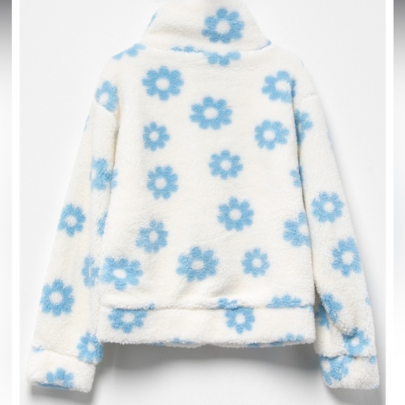 RSQ Girls Floral Print Sherpa Jacket size M - Picture 4 of 8